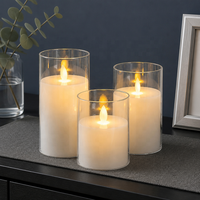 Bougie numérique rechargeable en acrylique LED Atmosphère de Noël sans fumée pour mariage, fête, concert, disposition en matière plastique