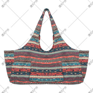 Bolsa de yoga de lona estampada de estilo étnico bohemio, de gran capacidad, para fitness y yoga - Product Image 1