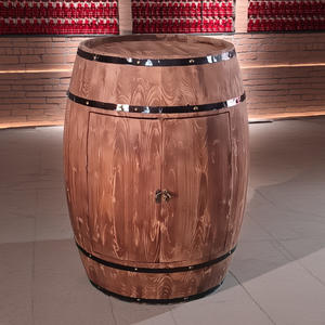 आधुनिक ओक बैरल वाइन कैबिनेट दरवाजा भंडारण पार्टी बार के लिए डिज़ाइन किया गया है लकड़ी की लाल शराब रैक और पेय टब प्रदर्शित करता है। - Product Image 4