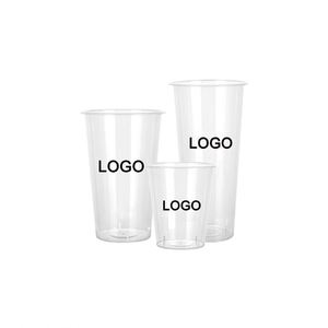Gobelets à café au lait personnalisés avec logo imprimé, épais, en plastique jetable, pour boissons, avec couvercles, pour bubble tea - Product Image 1