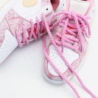 Lacets de chaussures ovales épais en polyester fluorescent imprimé double face, personnalisables en gros, écologiques OEKO