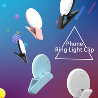 En ligne Live Selfie Shot LED Rechargeable Mini Portable Selfie Anneau Lumière Clip Portable Téléphone Mobile Clip Anneau Photographie Maquillage