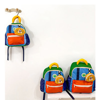 Nouveau sac à dos pour enfants en nylon à blocs de couleur, sac d'école mignon pour la maternelle, garçons et filles, décontracté, léger, imperméable, durable, pour les voyages