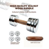 CHENGMO SPORTS Ensemble d'haltères réglables en fonte massif et acier pur avec poignée en bois pour exercices corporels complets, support d'haltères en bois