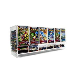 Clear 6 Slot Pokemon Booster Pack Dispenser Acryl Tcg Trading Card Game Pack Dispenser