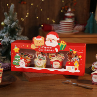 Boîtes à thème de Noël pour boîte de tasse de gâteau Boîte d'emballage en papier de gâteau avec fenêtre transparente