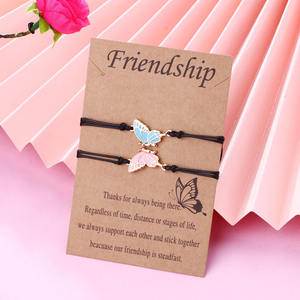 Braccialetto dell'Amicizia con Charm a Farfalla <span class=keywords><strong>2026</strong></span>, per 2 Ragazze, Ali Abbinate Oro e Argento, Regalo per Lunga Distanza in Lega - Product Image 6
