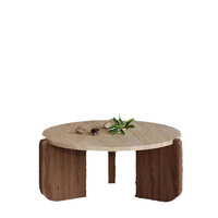 Table basse en bois massif et marbre, style minimaliste compact nordique, mobilier moderne pour la maison, convient aux petits salons et balcons
