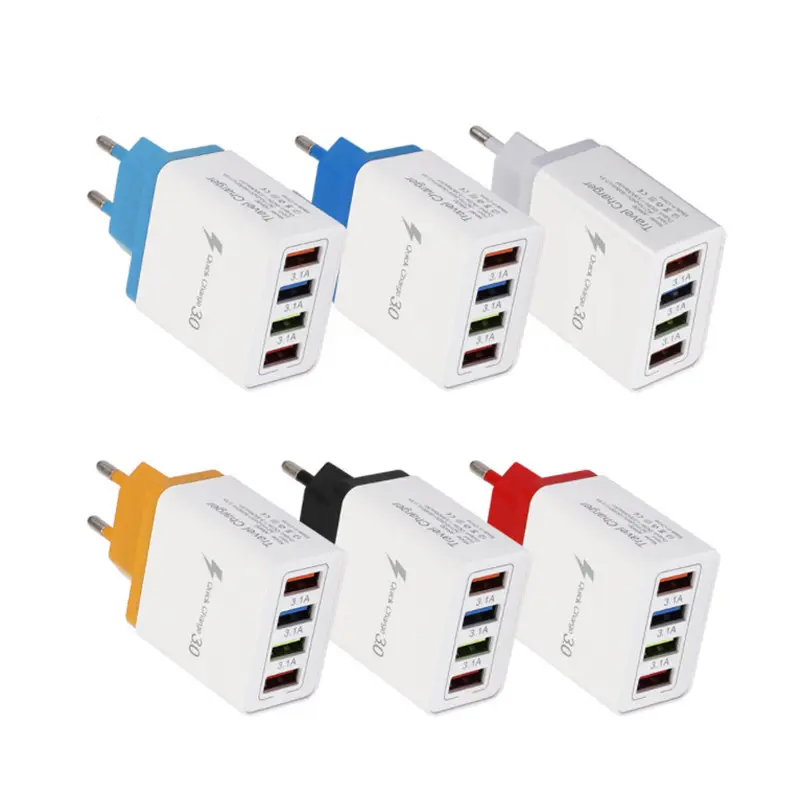 Chargeur USB 48W rapide Quick Charge 3.0 avec 4 Ports, adaptateur secteur mural pour téléphone Mobile de bureau, QC 3.0, prise EU/US/UK