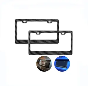 Professional Manufacture Cheap Classic Carbon Fiber License Plate Frame for USA