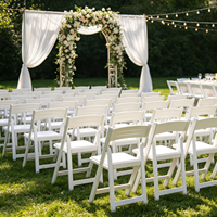 Chaise pliante en résine blanche Offre Spéciale portable pour fêtes de mariage en plein air matière plastique pour hôtels