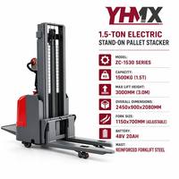 Gerbeur électrique robuste YHMX 1,5 tonne 3M avec mât en acier renforcé et batterie 48V pour la manutention des matériaux