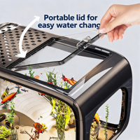 Petit aquarium créatif en ABS, haute transparence, écologique, pour usage domestique, design anti-chute, boîte de luxe légère pour bureau