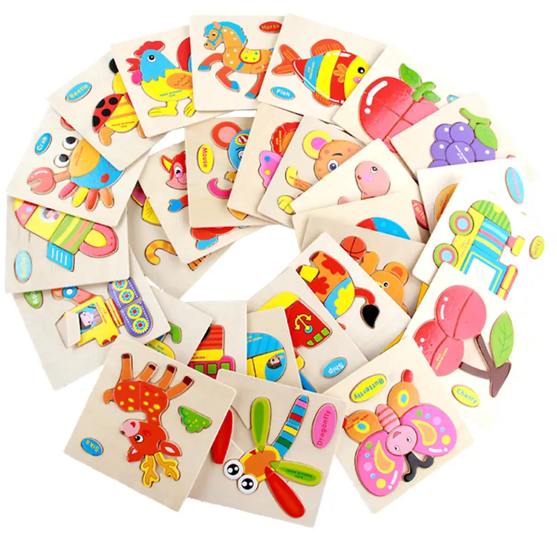 Hot cheap wholesale wooden puzzle game toys 2022 popular kids baby animal jigsaw puzzles toddler montessori educational toy
