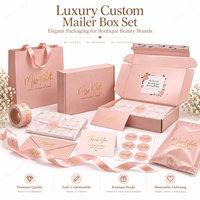 Boîte en carton ondulé pliable personnalisée pour l'expédition, l'emballage de produits cosmétiques et de cadeaux, avec votre propre logo, et sacs assortis