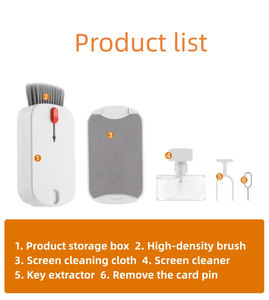Kit de nettoyage d'ordinateur portable multifonctionnel 5 en 1 avec brosse en silicone et support en PP pour le nettoyage de l'écran et du clavier - Product Image 6