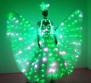 Top Quality Luxury Led Light Luminous Illuminated Evening Dress Costume <strong>Suit</strong> with Color <strong>Wing</strong> for Party - Product Image 4