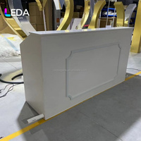 LEDA Table de réception événementielle moderne en métal blanc personnalisable et détachable, NOUVELLE ARRIVÉE, chariot mobile pour mariages, fêtes, anniversaires