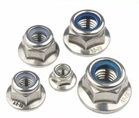 Écrou de blocage hexagonal auto-serrant en acier au carbone et acier inoxydable, avec bride, en nylon, antidérapant, anti-débrayage, grade 8.8, zingué