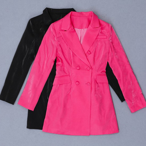<span class=keywords><strong>Abito</strong></span> Mini Blazer Elegante Estivo <span class=keywords><strong>Doppiopetto</strong></span> da Donna per Ufficio, Manica Lunga, Traspirante, in Poliestere, Vestibilità Slim - Product Image 2