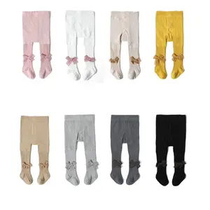 Nuevos calcetines de algodón de moda para bebés con lazo, medias para niños, pantimedias, Calcetines, medias para el cuerpo