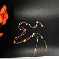 Bijoux de mode chaîne de corps perle colorée bijoux de plage d'été chaîne de taille plaquée or chaîne de ventre en acier inoxydable bijoux
