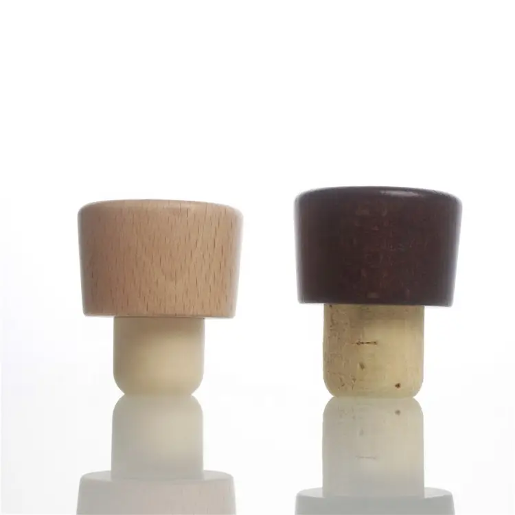 Factory Price T-shaped synthetic cork cap wine vodka gin tequila bottle wooden cork stopper