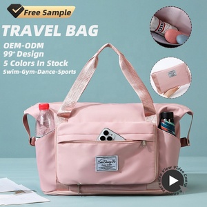 5 colori blocco grande sport impermeabile resistente all'usura asciutto umido separato Multi-strato pieghevole borsa da viaggio con tasca laterale - Product Image 1