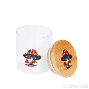 New Design Sealed Storage <b>Jar</b> Glass Material Bamboo Top Customized New Craft 125ml Storage <b>Jar</b> Suitable for Smoking Accessories - Product Image 2