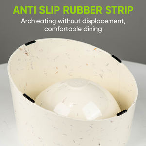 Bol pour animaux de compagnie incliné et surélevé ergonomique avec base antidérapante, motif uni, matériau en mélamine de qualité alimentaire pour chiens et chats - Product Image 5