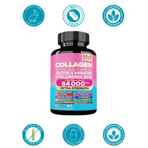 Capsules OEM de collagène + d'acide hyaluronique 64000mg extra fort-beauté de la peau, supplément nutritionnel - Product Image 4