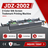 Equipo de Impresión de Serigrafía de Doble Color de Alta Precisión JDZ-2002, Máquina de Impresión de Serigrafía Continua para Cintas de Tela con Logotipo