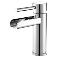 Robinet de lavabo contemporain à poser sur le comptoir, chromé, sans plomb, en laiton, à levier unique