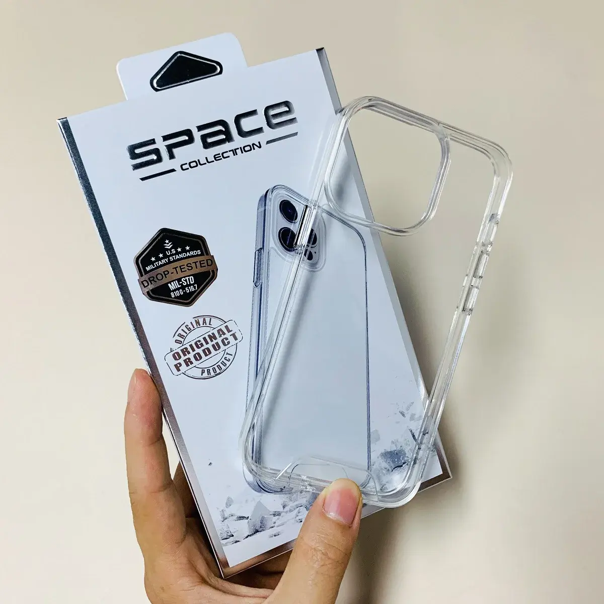 Funda de teléfono TPU + PC Space Clear para iPhone 15 14 13 12 Pro Max Plus 1,5mm Anti-Shock Clear Hard Cover para iPhone 11