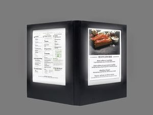 Menús Digitales de Cuero PU al por Mayor, Precio de Menú LED de 4 Páginas y 4 Vistas, Libro de Menú LED para Restaurante, Pantalla de Menú LED - Product Image 3