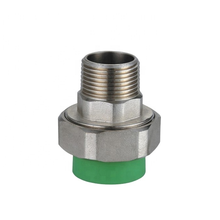 Pasokan Air Panas dan Dingin PPR Pipa Fitting PPR Adapter Joint Union dengan Kuningan Pria Thread