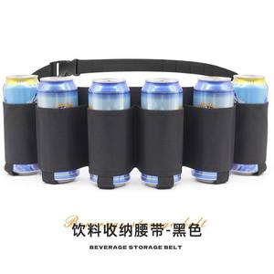 Sac de ceinture pour boissons d'extérieur, porte-6 canettes, ceinture à bière, sac de rangement unisexe pour adultes, camouflage noir - Product Image 2
