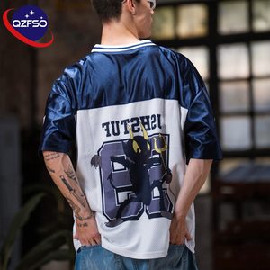 QZFSO Custom Varsity Y2K Soccer <b>Top</b> Football Shirt Cartoon Devil Demon Graphic Shiny Satin Mesh Oversized Unisex Sports Jersey - Product Image 2