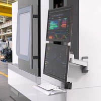 Soportes de Monitor Industriales Meisonic de Pared con Bandeja para Teclado, para Dos Monitores, Lanzamiento 2026