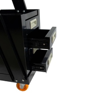 Chariot de soudage à 2 niveaux avec 4 tiroirs, chariot mobile pour soudeur avec support pour bouteille de gaz et chaînes pour découpeur plasma MIG TIG