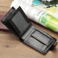 Dompet Kulit Pria Baellerry Anti-RFID, Dompet Lipat Kulit Cokelat Tua untuk Pria, Dompet Kulit