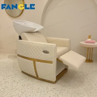 Lit de shampooing électrique noir de luxe moderne lit de lavage des cheveux chaise de shampooing de salon de beauté de coiffure