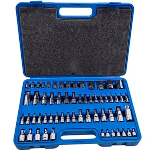 Om master torx star soquete inviolável, para trabalho automotivo, bits de segurança, conjunto com ferramentas externas, 3/8 '', 60 peças