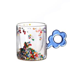 Vaso de Vidrio Transparente con Asa de Flor, Doble Capa, para Leche, con Diseño de Estrellas y <span class=keywords><strong>Luna</strong></span>, Estilo Líquido de <span class=keywords><strong>Arena</strong></span>, Vaso para Bebidas - Product Image 5