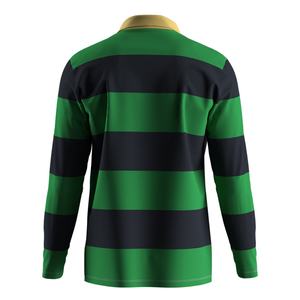 เสื้อโปโลผู้ชายทรงปกติ ผ้าโพลีเอสเตอร์ปิเก้ ลายทาง สำหรับกอล์ฟและรักบี้ ผ้ากันยับ - Product Image 2