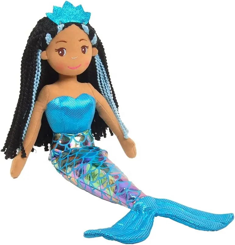 Poupée en peluche personnalisée Aria poupée sirène peluche douce sirène bleue 18 "jouets sirène pour petites filles
