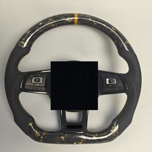 Volante de pantalla LED forjado de fibra de carbono verdadero ajuste personalizado para Volkswagen Golf R <span class=keywords><strong>GTI</strong></span> GTS GTD GTE <span class=keywords><strong>Polo</strong></span> <span class=keywords><strong>GTI</strong></span> <span class=keywords><strong>Mk6</strong></span> y Mk7 - Product Image 2