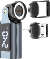 Adaptateur magnétique USB C à affichage numérique rotatif à 540 degrés, PD 240W, 9 broches, avec embouts USB C et Micro USB, câble de charge et de données USB C