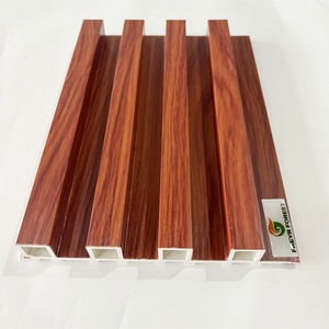 Modern Wood <strong>Plastic</strong> WPC LED Light Wall Panel Water-Proof Indoor Hollow Decoration Timber <strong>Cladding</strong> for <strong>Bathroom</strong> Fluted Laminated - Product Image 1