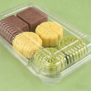 Kotak Kue Bulan Plastik Transparan PET Laris Manis, Kotak Kemasan Roti Salad Sushi, Kotak Makanan Plastik - Product Image 1